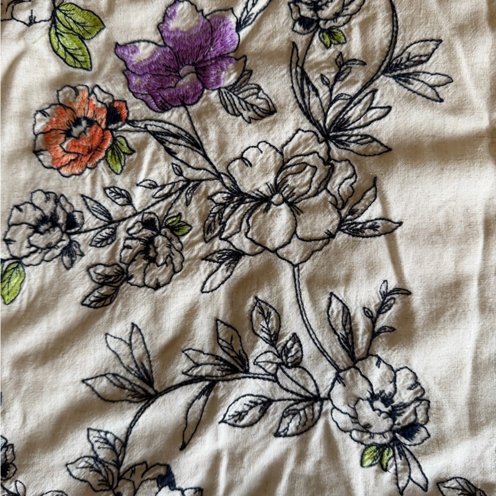 J. Jill women’s botanical garden Embroidered linen blend top - Picture 6 of 10